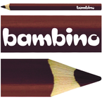 KREDKA BAMBINO TRÓJKĄTNA W DREWNIANEJ OPRAWIE GRUBA JUMBO BRĄZOWA