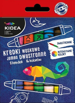 KREDKI WOSKOWE ŚWIECOWE DWUSTRONNE JUMBO 8 KIDEA