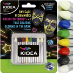 KREDKI DO MALOWANIA TWARZY I CIAŁA 6 KOLORÓW + 2 ŚWIECĄCE W CIEMNOŚCI KIDEA