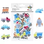 NAKLEJKI PIANKOWE SAMOPRZYLEPNE ŚRODKI TRANSPORTU 50 SZTUK TITANUM