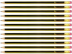 OŁÓWEK Z GUMKĄ TWARDOŚĆ B SZKOLNY BIUROWY DREWNIANY OŁÓWKI TETIS 12 szt.