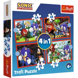 PUZZLE 4w1 SONIC THE HEDGEHOG PRZYGODY SONICA UKŁADANKA 34625 TREFL