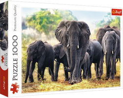 PUZZLE 1000 ELEMENTÓW AFRYKAŃSKIE SŁONIE SAWANNA UKŁADANKA TREFL 10442