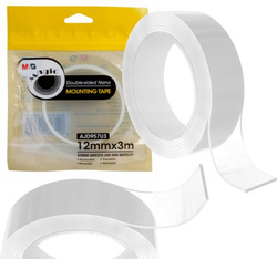 TAŚMA DWUSTRONNA NANO WIELOKROTNEGO UŻYTKU MAGICZNA M&G 12mm x 3M