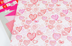 BLOK A4 KREATYWNY Z MOTYWAMI I NAKLEJKAMI 14K WALENTYNKI SERCA LOVE