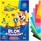 BLOK RYSUNKOWY KOLOROWY A3 15 ARKUSZY 80g SZKOLNY PLASTYKA ASTRINO ASTRA