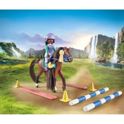 PLAYMOBIL HORSES OF WATERFALL ZOE I KOŃ BLAZE Z PRZESZKODAMI AKCESORIA