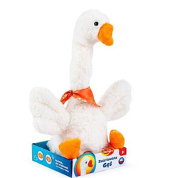 ZABAWKA INTERAKTYWNA ZWARIOWANA GĘŚ MASKOTKA PORUSZA SIĘ ŚWIATŁO DŹWIĘK