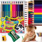 KREDKI OŁÓWKOWE ASTRA DWUSTRONNE GRUBE JUMBO ASTRINO 24 KOLORY + TEMPERÓWKA