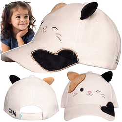 CZAPKA Z DASZKIEM SQUISHMALLOWS REGULOWANA PLUSZOWA KREMOWA KOTEK CAMERON