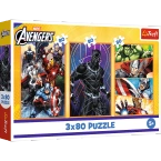 PUZZLE 3x80 MARVEL AVENGERS IRON MAN HULK THOR UKŁADANKA 34883 TREFL
