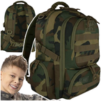 PLECAK SZKOLNY 4-KOMOROWY MAJEWSKI ST.RIGHT MILITARY WOODLAND MORO CAMO