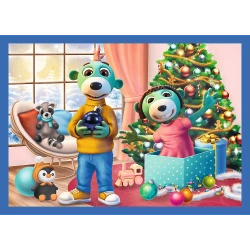 PUZZLE 4w1 TREFLIKI RATUJĄ ŚWIĘTA U TREFLIKÓW PADA ŚNIEG TREFL 34657