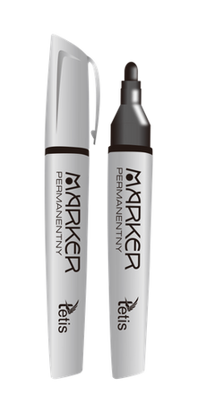 MARKER PERMAMENTNY WODOODPORNY 3mm CZARNY KOŃCÓWKA STOŻKOWA TETIS