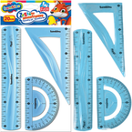 ZESTAW GEOMETRYCZNY FLEXI BAMBINO 3w1 LINIJKA 20 cm EKIERKA KĄTOMIERZ