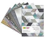 BLOK KREATYWNY A4 SREBRNY BROKATOWY  HAPPY COLOR