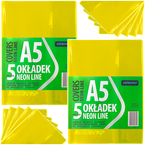 OKŁADKA NA ZESZYT A5 NEON PVC TRANSPARENTNA TRWAŁA ŻÓŁTA ASTRA - 10 sztuk