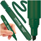 MARKER PERMANENTNY OFFICE PRODUCTS ZIELONY PISAK ŚCIĘTY WODOODPORNY
