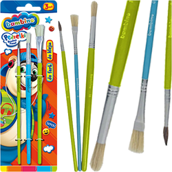 PĘDZELKI SZKOLNE BAMBINO PĘDZLE MALOWANIE NAKŁADANIE KLEJU 3 sztuki - 2 op.