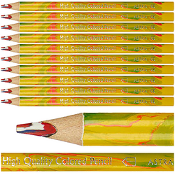 KREDKA GRUBA JUMBO ASTRA TRÓJKĄTNA TĘCZOWA W DREWNIANEJ OPRAWIE - 10 szt.