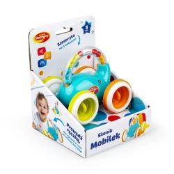 SŁONIK MOBILEK GRZECHOTKA SENSORYCZNA NA KÓŁKACH KORALIKOWA KARUZELA DUMEL