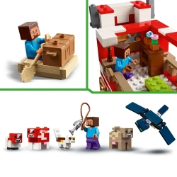 LEGO MINECRAFT DOM GRZYBOWEJ KROWY WYSPA FIGURKI STEVE 500 EL. 21270