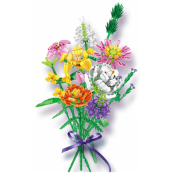 KLOCKI KONSTRUKCYJNE KWIATY 900 el. BUKIET PEONIA GOŹDZIK LILIA MIECZYK