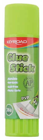 KLEJ W SZTYFCIE 36g KEYROAD PVP BIAŁY ZMYWALNY BIUROWY SZKOLNY - 3 szt.