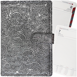 KALENDARZ KSIĄŻKOWY DZIENNY A5 2026 ZAPIĘCIE TERMINARZ DRAGON SREBRNY