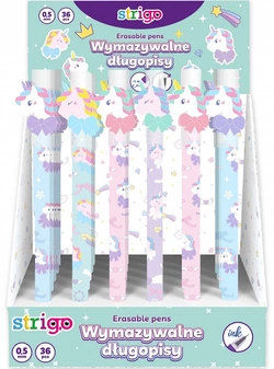 DŁUGOPIS WYMAZYWALNY ŚCIERALNY JEDNOROŻCE NIEBIESKI 0,5mm STRIGO - 2 sztuki