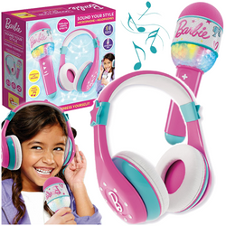 BARBIE ZESTAW KARAOKE DLA DZIECI SŁUCHAWKI MIKROFON BLUETOOTH LISCIANI