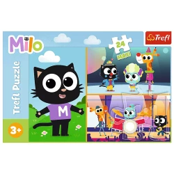 PUZZLE 24 MAXI PRZYGODY MAŁEGO KOTKA MILO DEA PLANETA 14371 TREFL