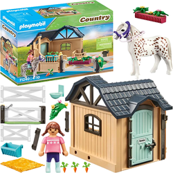 PLAYMOBIL ROZBUDOWA STAJNI DLA KONI FIGURKI ZAGRODA COUNTRY 2w1 FRYZ SIODŁA