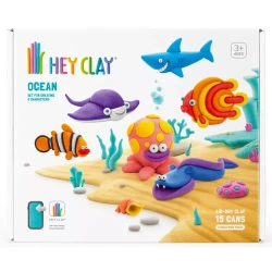 HEY CLAY MASA PLASTYCZNA KREATYWNA 15 PUSZEK APLIKACJA OCEANICZNE ZWIERZĘTA