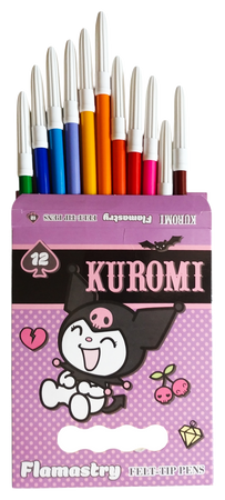 KUROMI MAZAKI PISAKI FLAMASTRY SZKOLNE 12 INTENSYWNYCH KOLORÓW MAJEWSKI