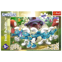 PUZZLE 100 ELEMENTÓW POZNAJ SMERFY UKŁADANKA TREFL 16487