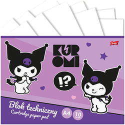 BLOK TECHNICZNY BIAŁY KRÓLIK KUROMI A4 10 KARTEK 190g SZKOLNY - 2 sztuki