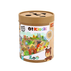 O!KLOCKI DREWNIANE UKŁADANKA EDUKACYJNA 64EL ZOO