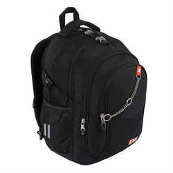 PLECAK SZKOLNY MŁODZIEŻOWY PIÓRNIK ST.RIGHT 2w1 BP-01 CZARNY X WHITE