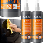 CLINEX LCD PŁYN DO CZYSZCZENIA EKRANÓW MONITORÓW TV 200ml SPRAY - 2 szt.
