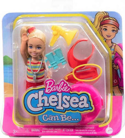 LALKA BARBIE CHELSEA KARIERA RATOWNICZKA WODNA LALECZKA AKCESORIA MATTEL