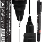 MARKER PERMAMENTNY DO PŁYT CD/DVD DWUSTRONNY FOLIOPIS CZARNY TO-321 TOMA