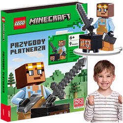 LEGO MINECRAFT PRZYGODY PŁATNERZA FIGURKA Z MIECZEM ZADANIA KOMIKSY ZAGADKI