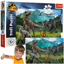PUZZLE 100 EL. PARK JURAJSKI DINOZAURY UKŁADANKA DLA DZIECI TREFL 16441
