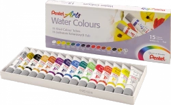 FARBY AKWARELOWE W TUBKACH 15 INTENSYWNYCH KOLORÓW PENTEL