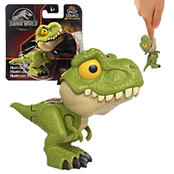 JURASSIC WORLD PRZYPINKA DINOZAUR TYRANNOSAURUS FIGURKA SNAP SQUAD MATTEL  