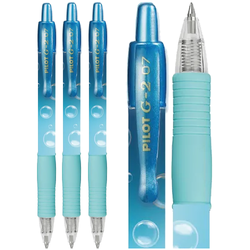 DŁUGOPIS AUTOMATYCZNY ŻELOWY SZKOLNY NIEBIESKI G2 BUBBLE PILOT - 3 sztuki