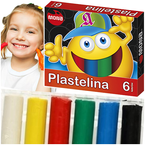 PLASTELINA SZKOLNA 6 KOLORÓW INTENSYWNE ŻYWE NA PLASTYKĘ MONA ST.MAJEWSKI