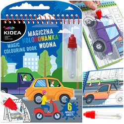 KOLOROWANKA WODNA MAGICZNA WIELOKROTNA POJAZDY SAMOCHODY AUTKA KIDEA