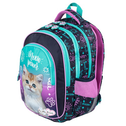 PLECAK SZKOLNY 4-KOMOROWY MAJEWSKI MY LITTLE FRIEND KITTY PARTY KOTEK